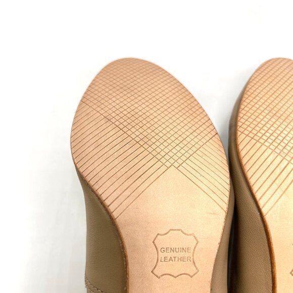 7.5W 7.5‎ WIDE WIDTH Capezio 650 Student Footlight Tan Leather Dance Heels Shoes - Picture 8 of 12